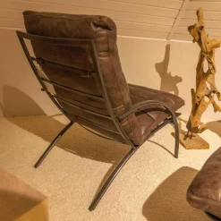 Ledersessel SP120 Leder Frame Gestell Metall Mit Hocker