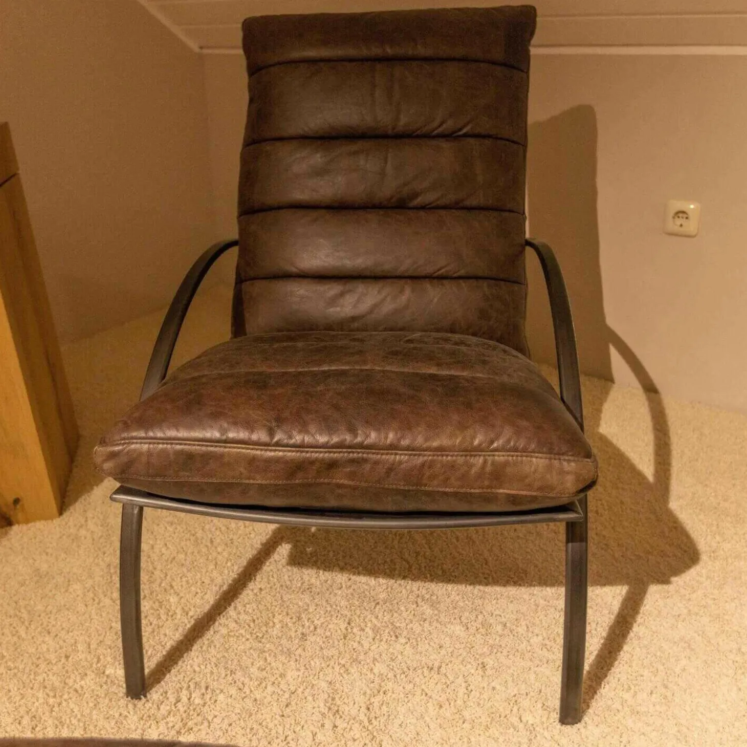 Ledersessel SP120 Leder Frame Gestell Metall Mit Hocker