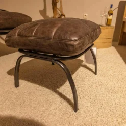 Ledersessel SP120 Leder Frame Gestell Metall Mit Hocker