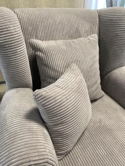 Lesesessel 47003 Stoff Cord 16005 28 Silber Fuß Buche Natur Gedreht Inklusive Kissen