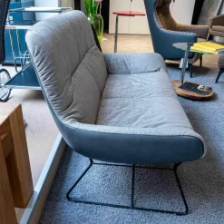 Leya Sofa Innen Stoff Dedar Shimmer Souris Außen Leder Sahara