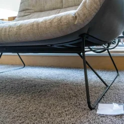 Leya Sofa Innen Stoff Dedar Shimmer Souris Außen Leder Sahara