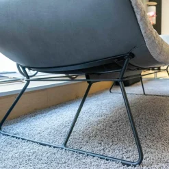 Leya Sofa Innen Stoff Dedar Shimmer Souris Außen Leder Sahara