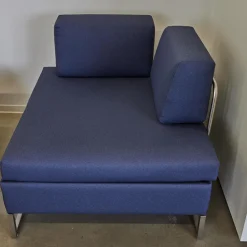 Liege Chaislounge Hocker Bed For Living Stoff Messenger Blau Füße Edelstahl Mit Schlaffunktion