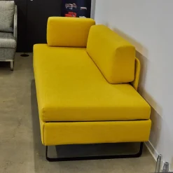 Liege Singolo Stoff Faro Gelb Fuß Schwarz Mit Bettkasten