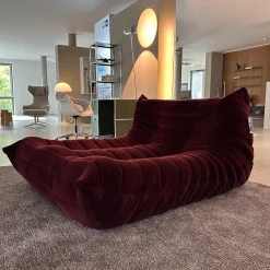 Liegesofa Togo Stoff Cordoue 2 Aubergine Rot Violett