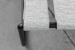 Liegestuhl Strappy Textile Natural Silver Dot Silber Gestell Edelstahl Anthrazit Beschichtet Inklusive Hocker