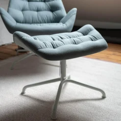 Lounge-Sessel 808 Mit Hocker Bezug Außen Nappaleder Bezug Innen Stoff Soul 158 Air