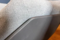 Loungesessel Cordia Stoff 9129 Stahl Grau Leder 171 Anthrazit Niedriger Rücken mit Hocker