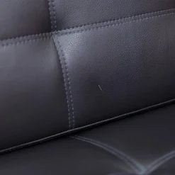 Loungesessel Leder Schwarz Gestell Chrom