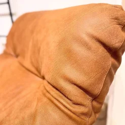 Loungesessel Lovere Naturleder Nevada Whiskey Braun Sternfuß Metall Schwarz Beschichtet