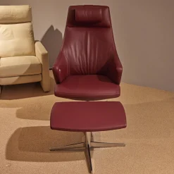 Loungesessel Mit Hocker 4+ Lounge Shiraz Rot 29 Lavalina Fußkreuz Alu Poliert
