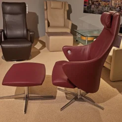 Loungesessel Mit Hocker 4+ Lounge Shiraz Rot 29 Lavalina Fußkreuz Alu Poliert