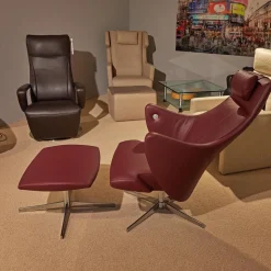 Loungesessel Mit Hocker 4+ Lounge Shiraz Rot 29 Lavalina Fußkreuz Alu Poliert