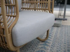 Loungesessel Nest Stoff Natte Light Grey Gestell Faser Natural