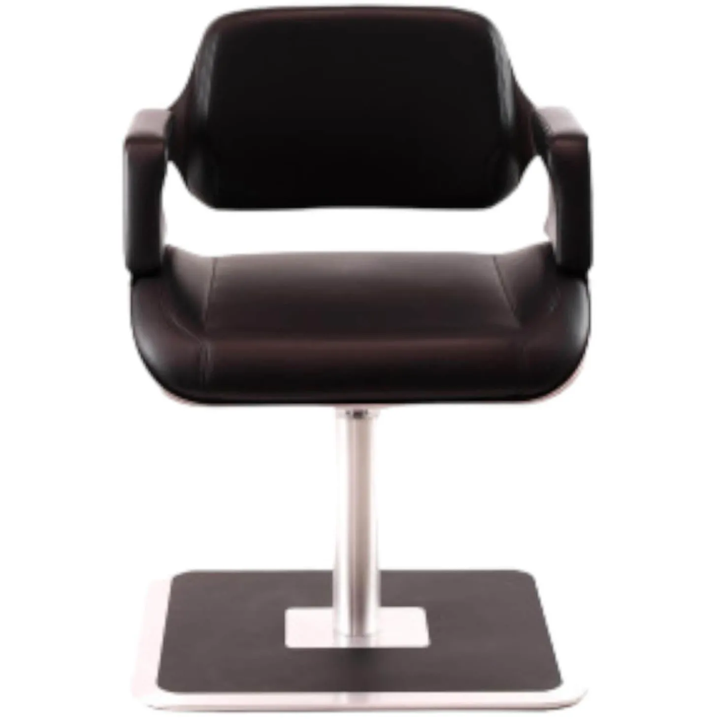 Loungesessel 810S Silver Leder Premium Schwarz Gestell Metall Gebürstet