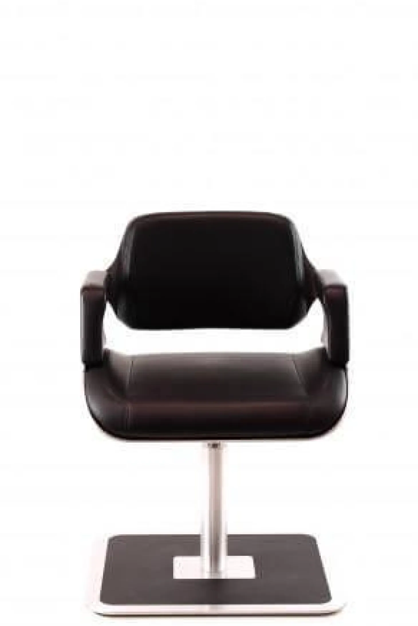 Loungesessel 810S Silver Leder Premium Schwarz Gestell Metall Gebürstet