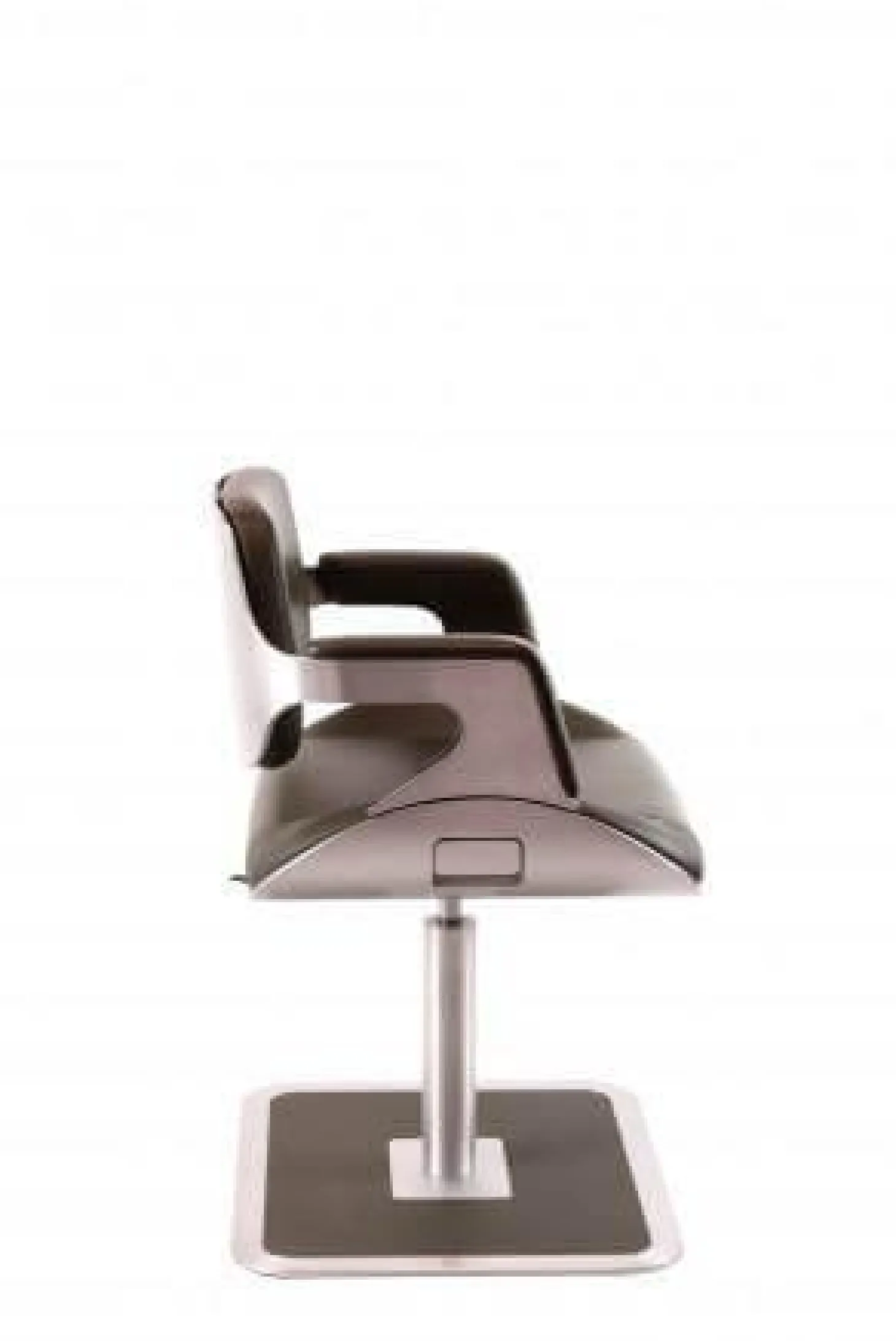 Loungesessel 810S Silver Leder Premium Oliv Braun-Grün Gestell Metall