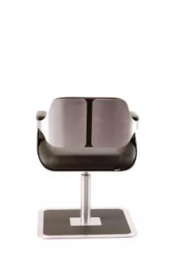 Loungesessel 810S Silver Leder Premium Oliv Braun-Grün Gestell Metall