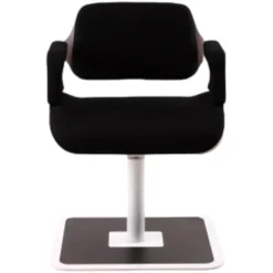 Loungesessel 810S Silver Stoff Tonica Schwarz Gestell Metall Weiß-Silber Beschichtet