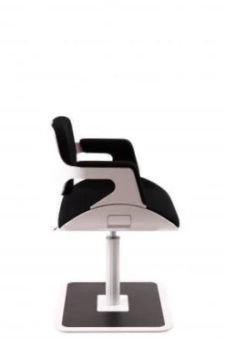 Loungesessel 810S Silver Stoff Tonica Schwarz Gestell Metall Weiß-Silber Beschichtet