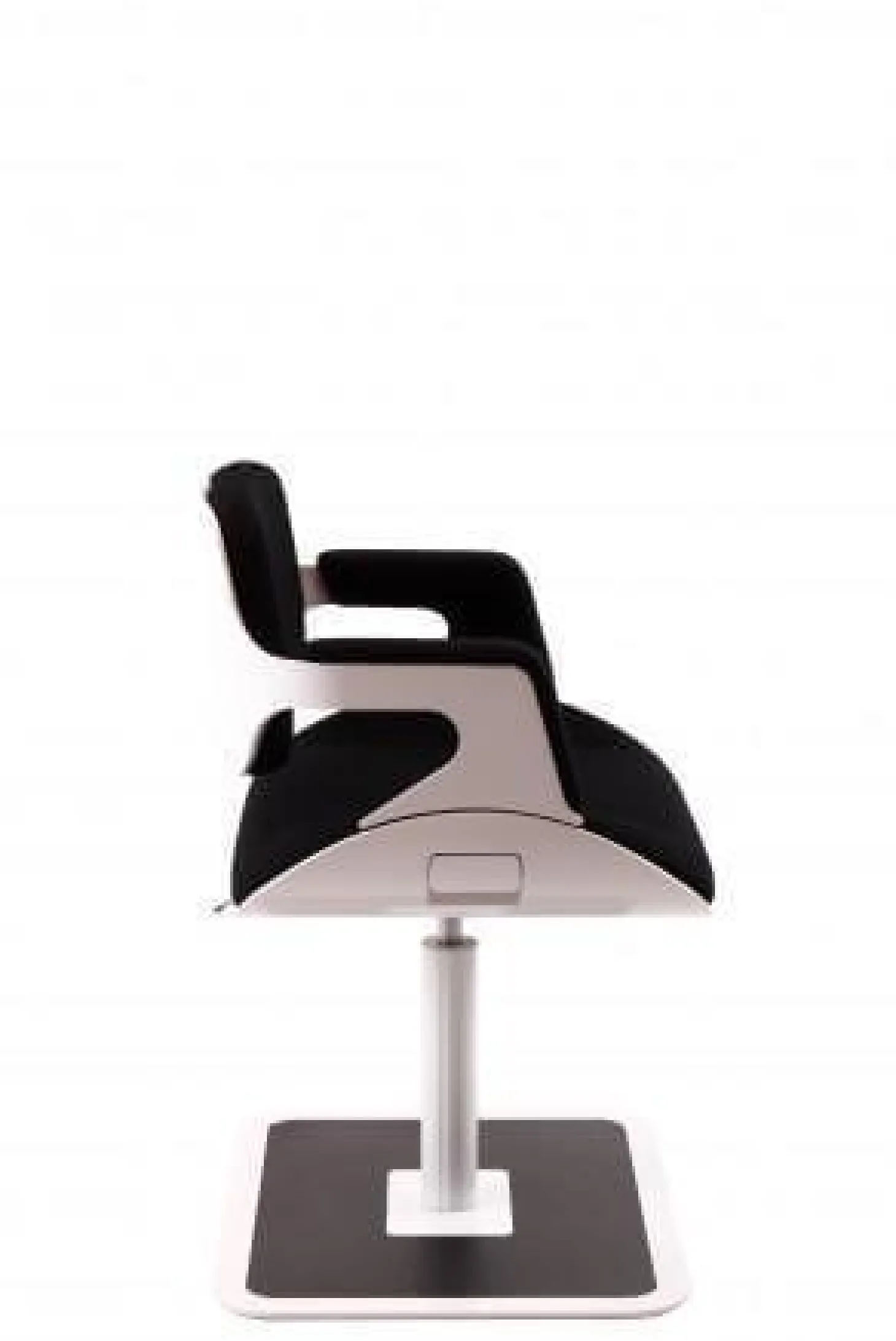 Loungesessel 810S Silver Stoff Tonica Schwarz Gestell Metall Weiß-Silber Beschichtet