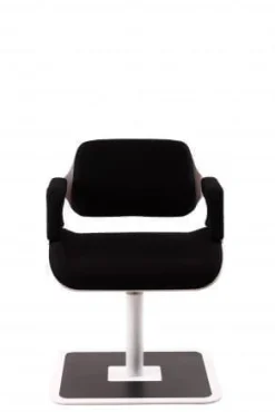 Loungesessel 810S Silver Stoff Tonica Schwarz Gestell Metall Weiß-Silber Beschichtet