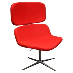 Loungesessel W-Lounge Chair 3 Stoff Rot Kreuzfuß Chrom