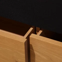 Lowboard Farn Media Holz Knorrige Eiche Puro Geölt Akustikstoff Schwarz Mit 2 Hängeschränken