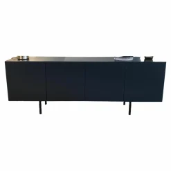 Lowboard Hue MDF Stahlblau Füße Schwarz Pulverbeschichtet