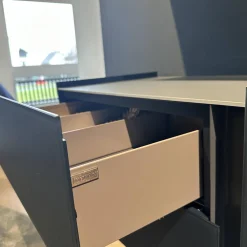 Lowboard Jorel Mattglas T83 Navy Und 82 Atlantic Inklusive Wandregal Lilu Und Beleuchtung