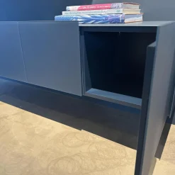 Lowboard Jorel Mattglas T83 Navy Und 82 Atlantic Inklusive Wandregal Lilu Und Beleuchtung