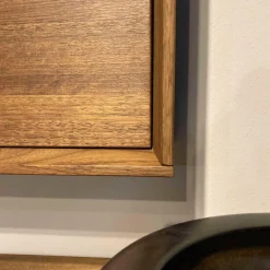 Lowboard Lux Nussbaum Geölt Glas mit Hängeschrank