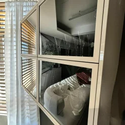 Lowboard Mit Hängeschrank Gloss Curves Lack Kristallgrau Grau Füße Metall Schwarz