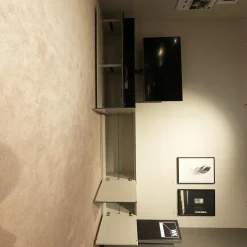 Lowboard Soma 1312 Phonoschrank Lack Lichtgrau Drehsäule Schwarz