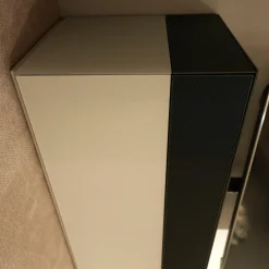 Lowboard Soma 1312 Phonoschrank Lack Lichtgrau Drehsäule Schwarz