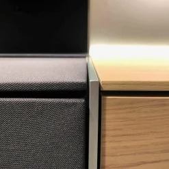 Medienkombination Q-Media MR Balkeneiche Bianco Furniert mit LED-Beleuchtung