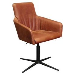 Mehrzweckstuhl W-Cube 1 Leder Braun V99 Gestell Aluminium Schwarz