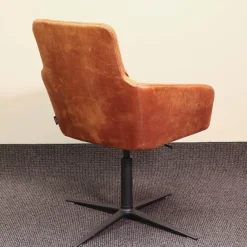 Mehrzweckstuhl W-Cube 1 Leder Braun V99 Gestell Aluminium Schwarz