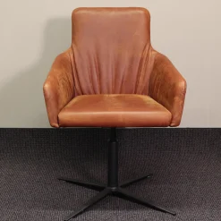 Mehrzweckstuhl W-Cube 1 Leder Braun V99 Gestell Aluminium Schwarz