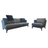 Modell Polo Living Sofa 2,5 sitzig BW 161-3001 Sessel Polo Living BW 161-1000 hellblau beigegrau Füße graublau