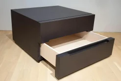 Nachtkommode 3030 Eiche Grau Füße Schwarz Mit 2 Schubladen