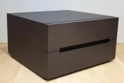 Nachtkommode 3030 Eiche Grau Füße Schwarz Mit 2 Schubladen