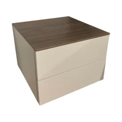 Nachtkommode Living 2023 Lack Visone Matt Grau Innen Perla 46 Abdeckplatte 72 Noce