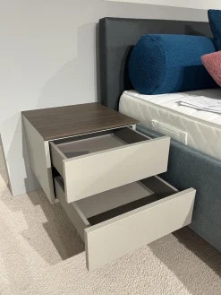 Nachtkommode Living 2023 Lack Visone Matt Grau Innen Perla 46 Abdeckplatte 72 Noce