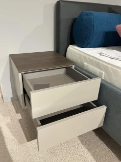 Nachtkommode Living 2023 Lack Visone Matt Grau Innen Perla 46 Abdeckplatte 72 Noce