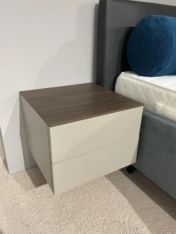 Nachtkommode Living 2023 Lack Visone Matt Grau Innen Perla 46 Abdeckplatte 72 Noce