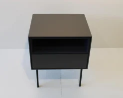 Nachttisch Holz Front 66 Granit Grau Nische 51 Nachtblau