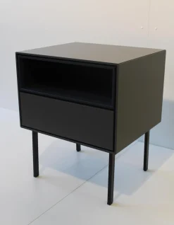 Nachttisch Holz Front 66 Granit Grau Nische 51 Nachtblau