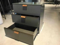 Nachttisch Multi Varis Nussbaum Abdeckplatte Glas